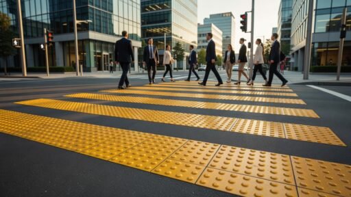 Cómo usar pavimentos táctiles en cruces peatonales