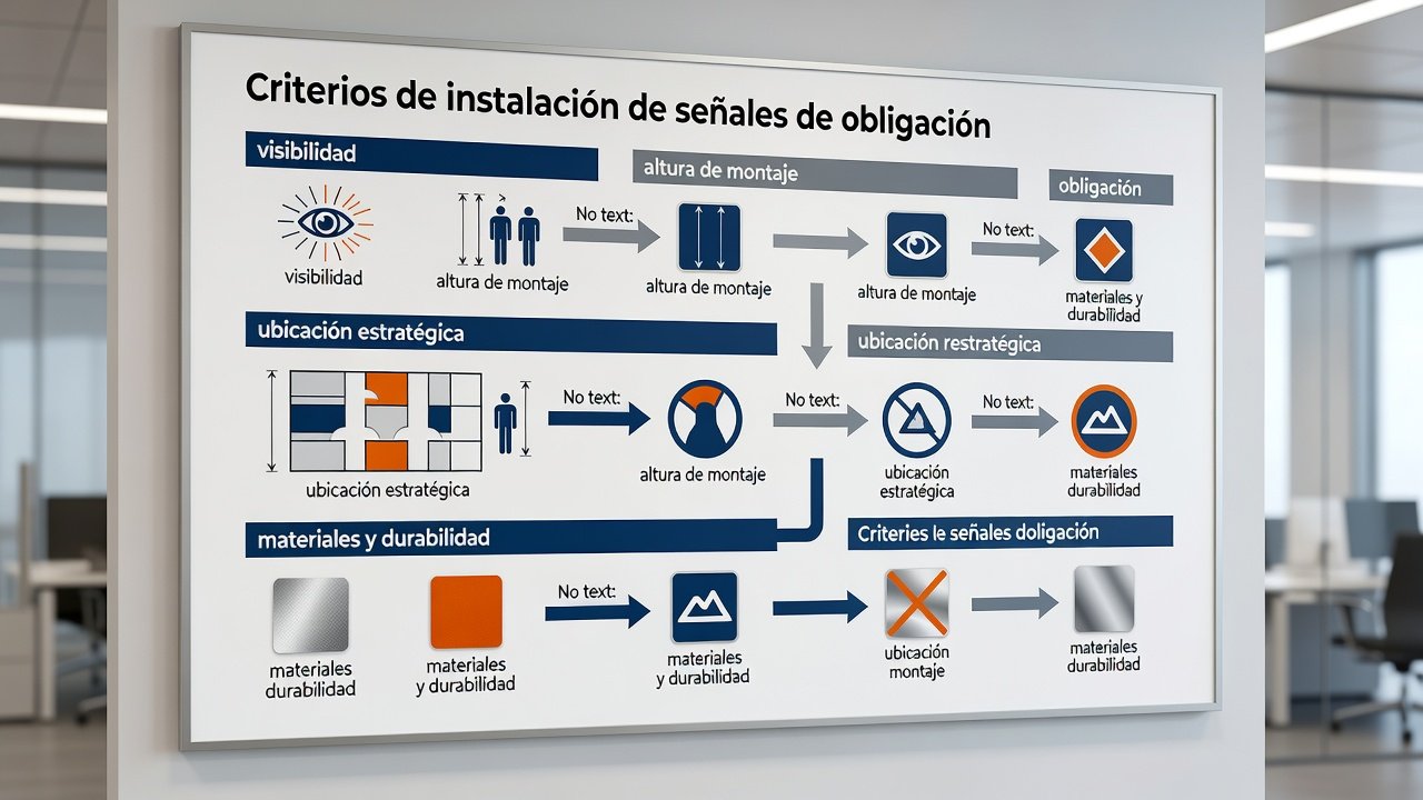 Criterios de instalación de señales de obligación: Infografía informativa