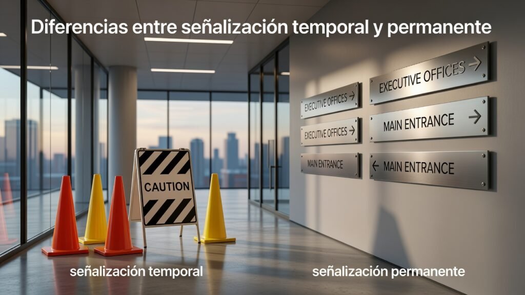 Diferencias entre señalización temporal y permanente