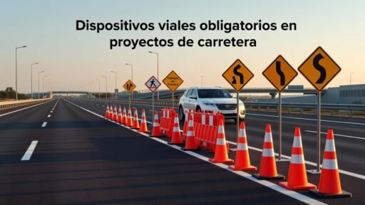 Dispositivos viales obligatorios en proyectos de carretera
