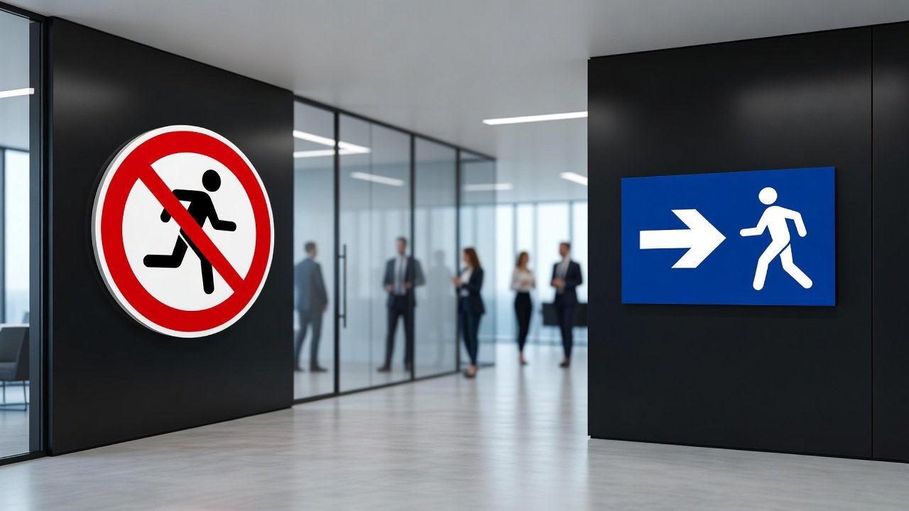 Señal de prohibición vs señal de obligación: Imagen principal