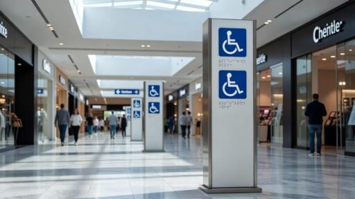 Señalización accesible en centros comerciales