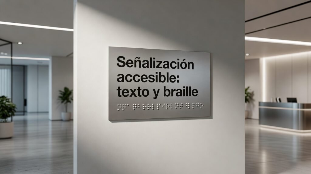 Señalización accesible: texto y braille