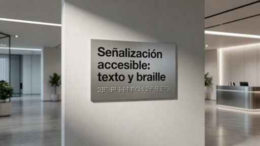 Señalización accesible: texto y braille