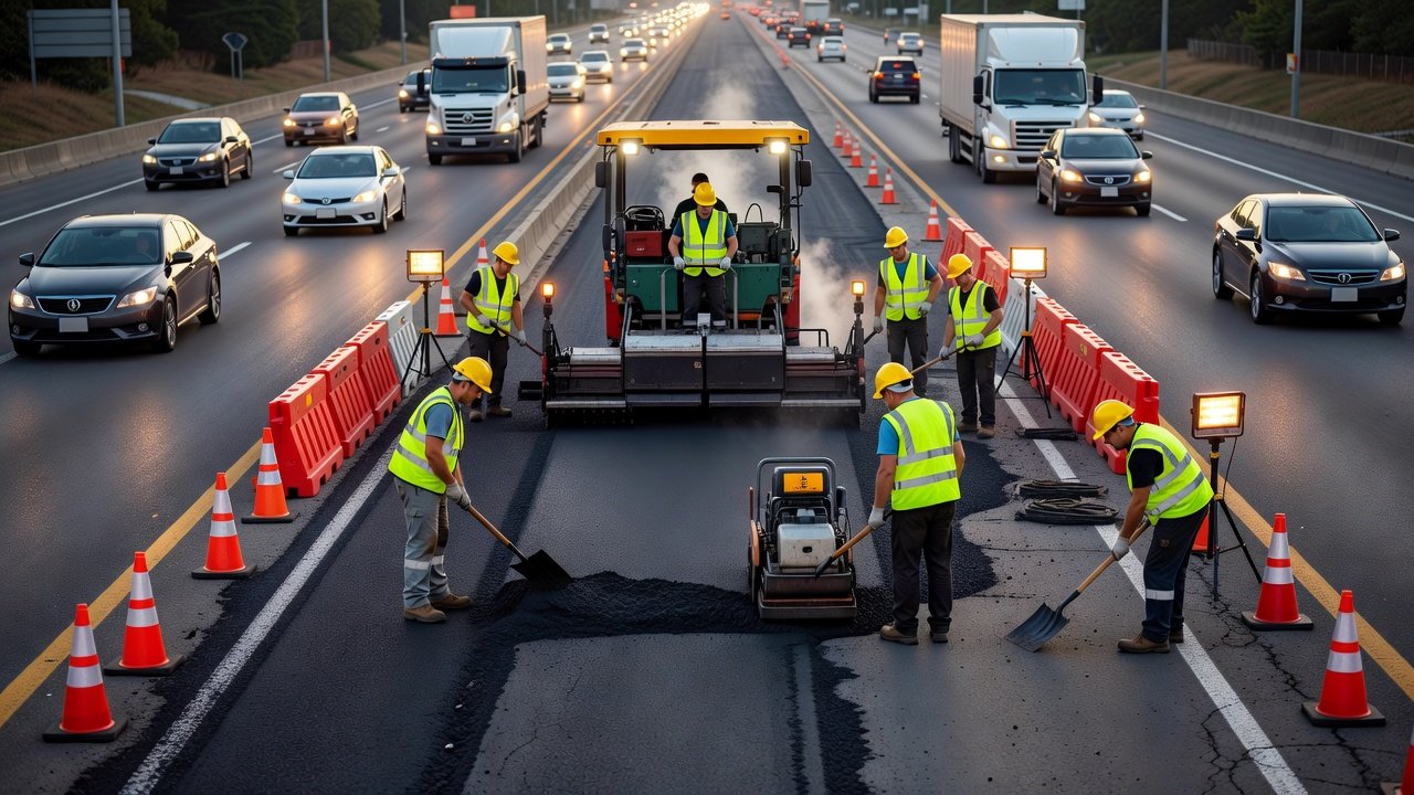 Seguridad de trabajadores y usuarios en obras viales: Imagen principal