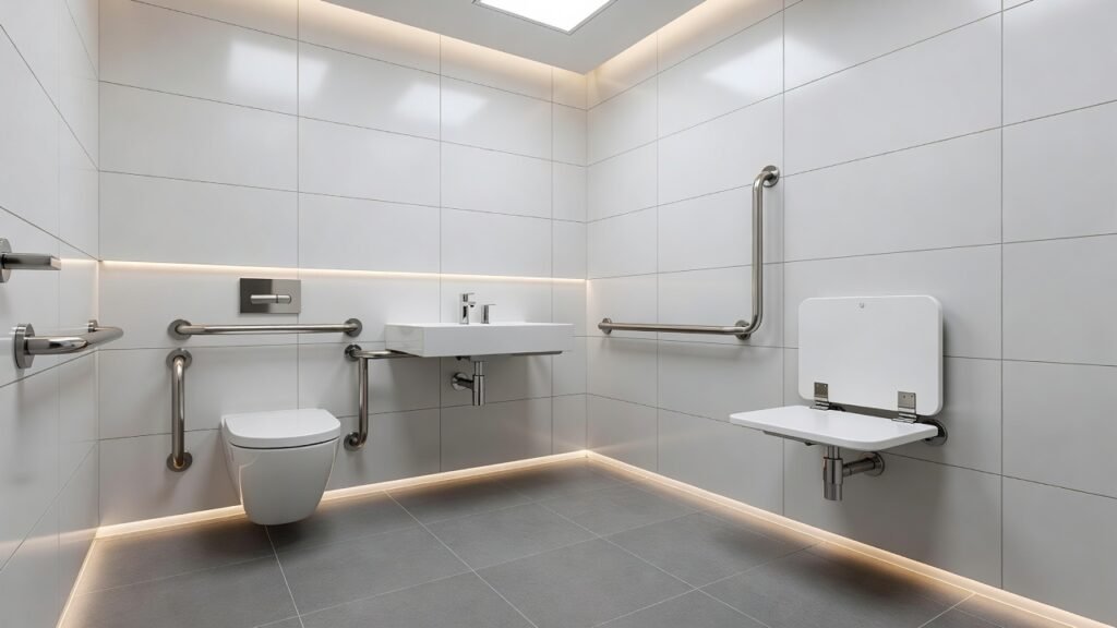 Ubicación de accesorios en baños accesibles normativa