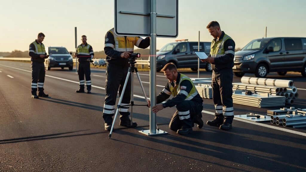 Instalación de señalización vial profesional: valor técnico