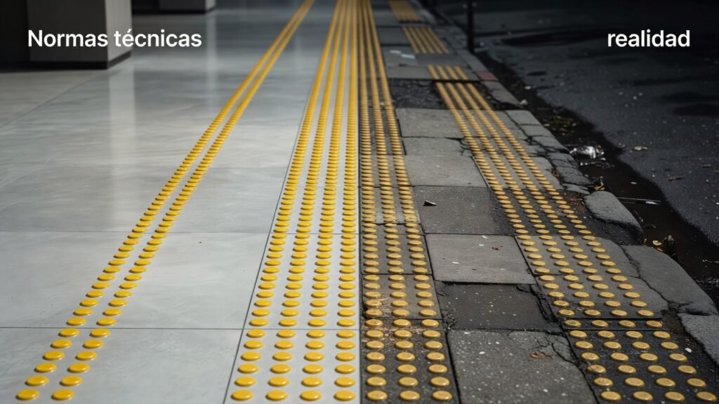 Normas técnicas vs realidad en pavimentos táctiles