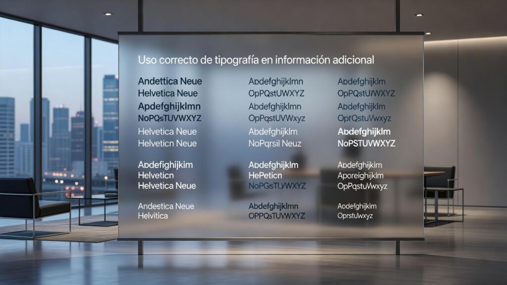 Uso correcto de tipografía en información adicional