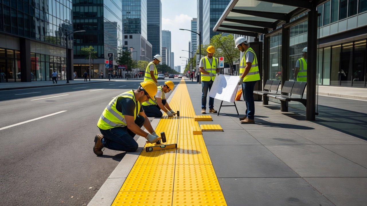 Aplicación de pavimentos táctiles en vías urbanas: Imagen principal