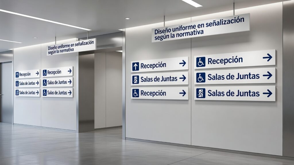 Diseño uniforme en señalización según la normativa