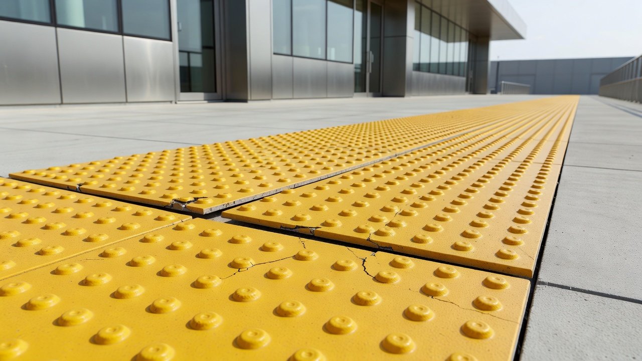 Errores comunes al instalar pavimentos táctiles: Concepto visual
