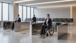 Espacios para silla de ruedas en zonas de espera