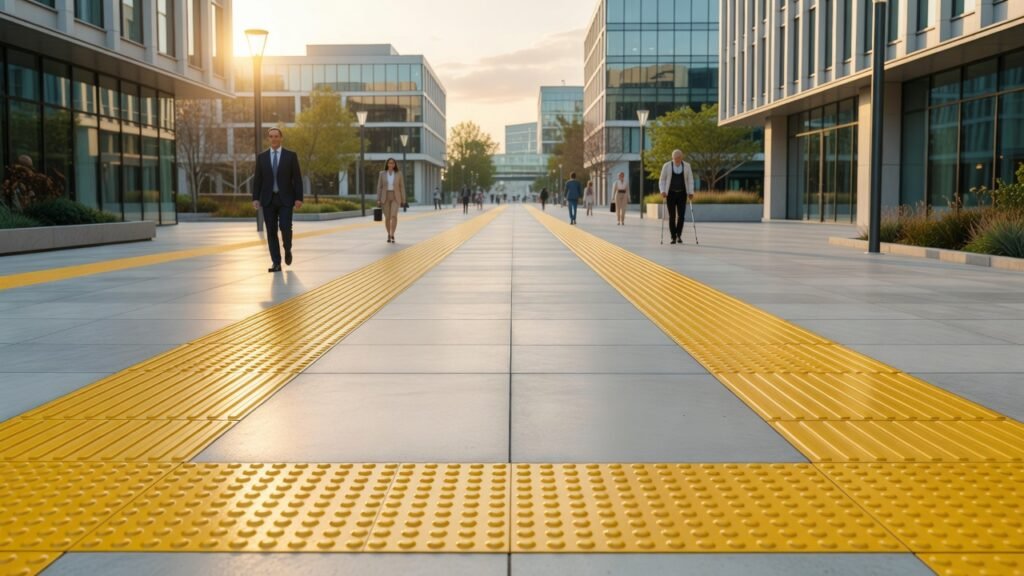 Infraestructura inclusiva urbana con pavimentos táctiles