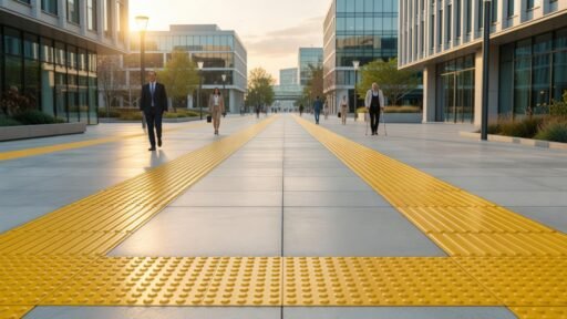 Infraestructura inclusiva urbana con pavimentos táctiles