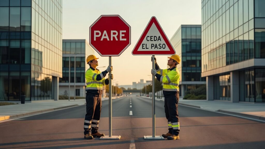 Instalación de señales PARE y CEDA EL PASO