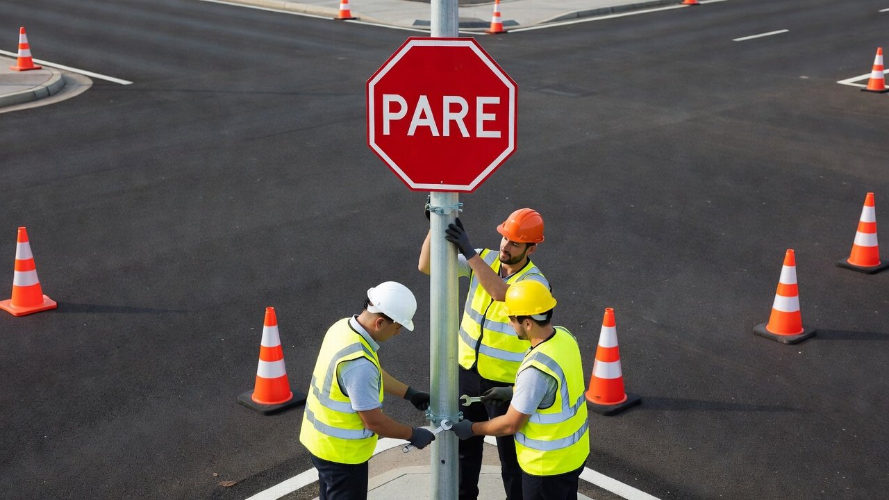 Instalación de señales PARE y CEDA EL PASO: Imagen principal