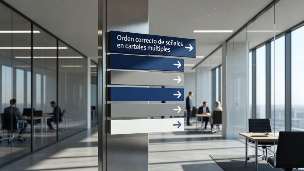 Orden correcto de señales en carteles múltiples 1 Orden correcto de señales en carteles múltiples