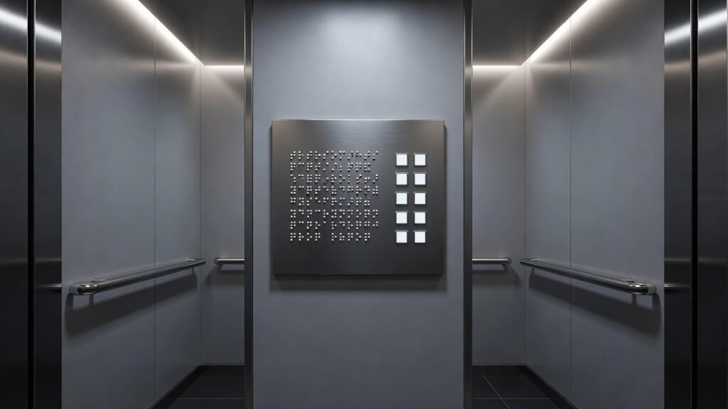 Requisitos de señalización braille en ascensores