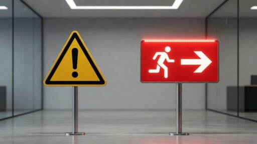 Señal de advertencia vs señal de emergencia