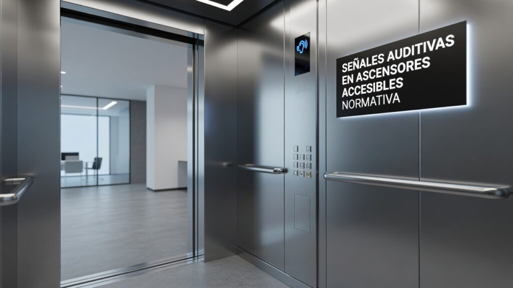Señales auditivas en ascensores accesibles normativa