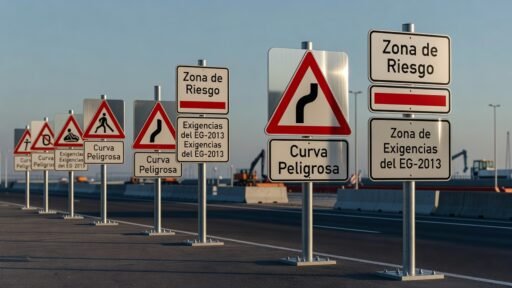 Señales viales en zonas de riesgo: exigencias del EG-2013
