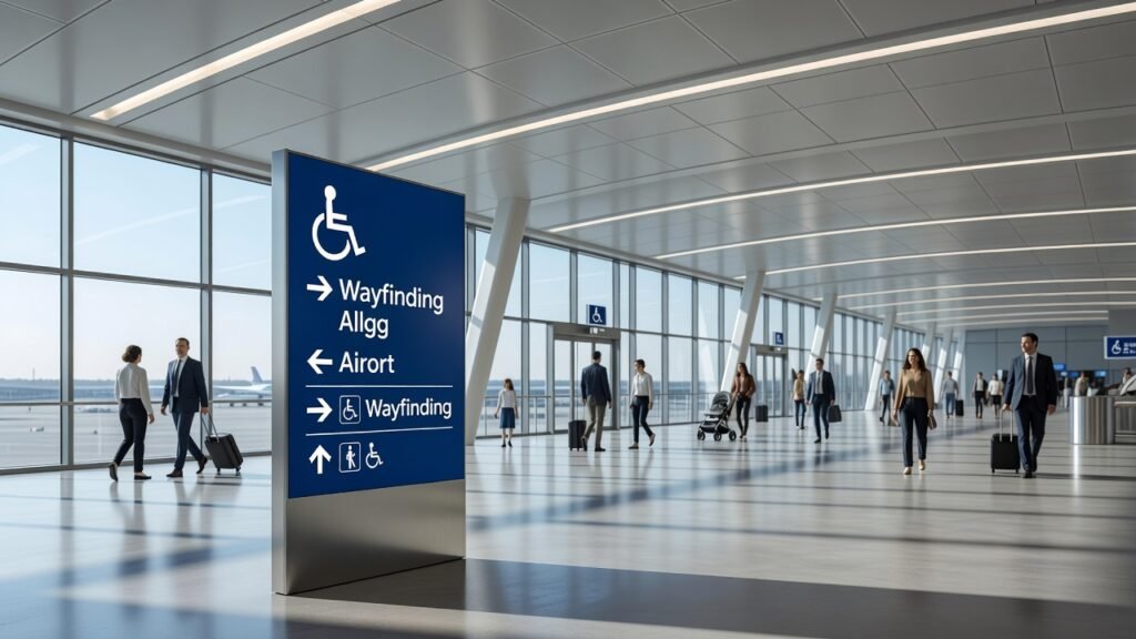 Señalización accesible en aeropuertos y terminales
