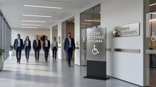 Señalización accesible en oficinas