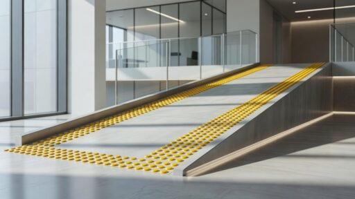 Señalización podotáctil en rampas accesibles