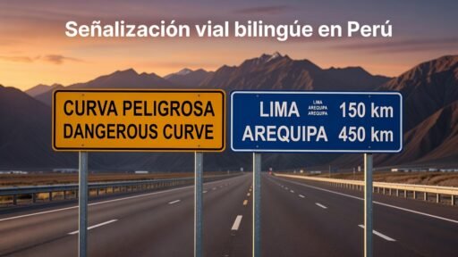 Señalización vial bilingüe en Perú