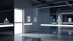 Color blanco como contraste en señales de seguridad