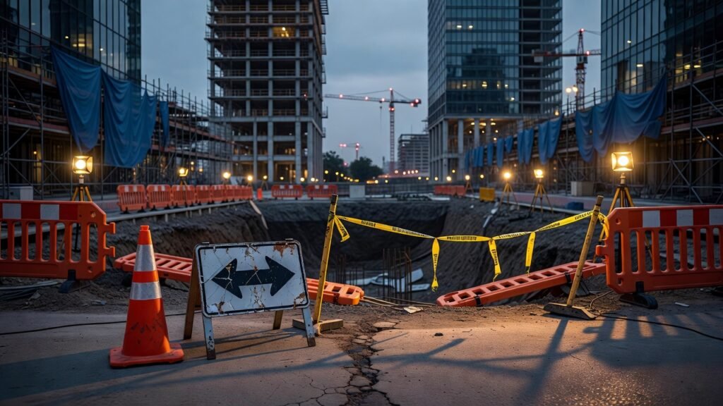 Errores críticos en señalización temporal de obras