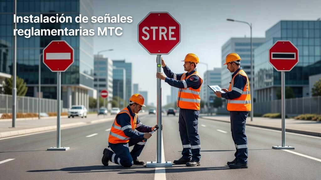 Instalación de señales reglamentarias MTC