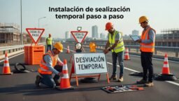 Instalación de señalización temporal paso a paso