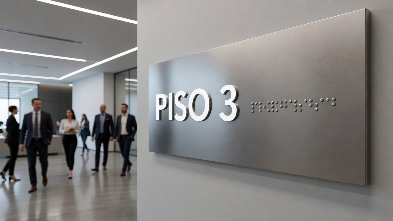Macrotipo y braille en señalización accesible: Imagen principal