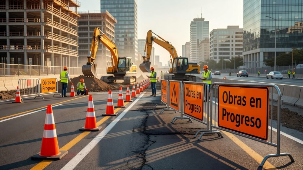 Señalización vial en obras urbanas y carreteras