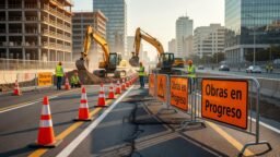 Señalización vial en obras urbanas y carreteras