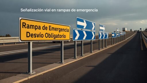 Señalización vial en rampas de emergencia