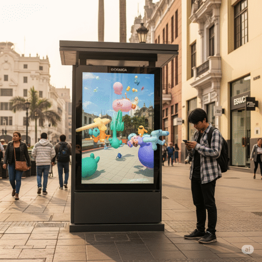 realidad aumentada totems publicitarios marketing urbano ccimasenalizaciones peru