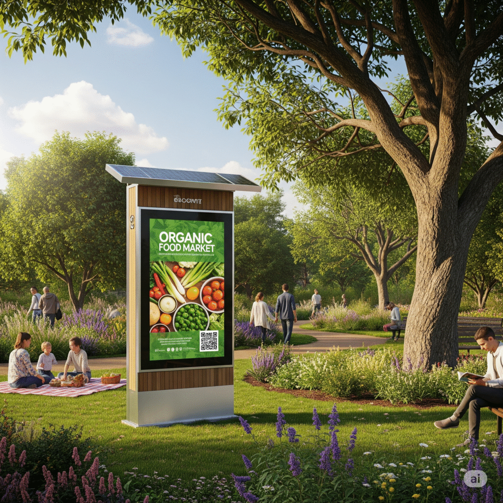 Publicidad Consciente: El Futuro de tu Marca es Verde 4 totem publicitario ecologico ccimasenalizaciones peru