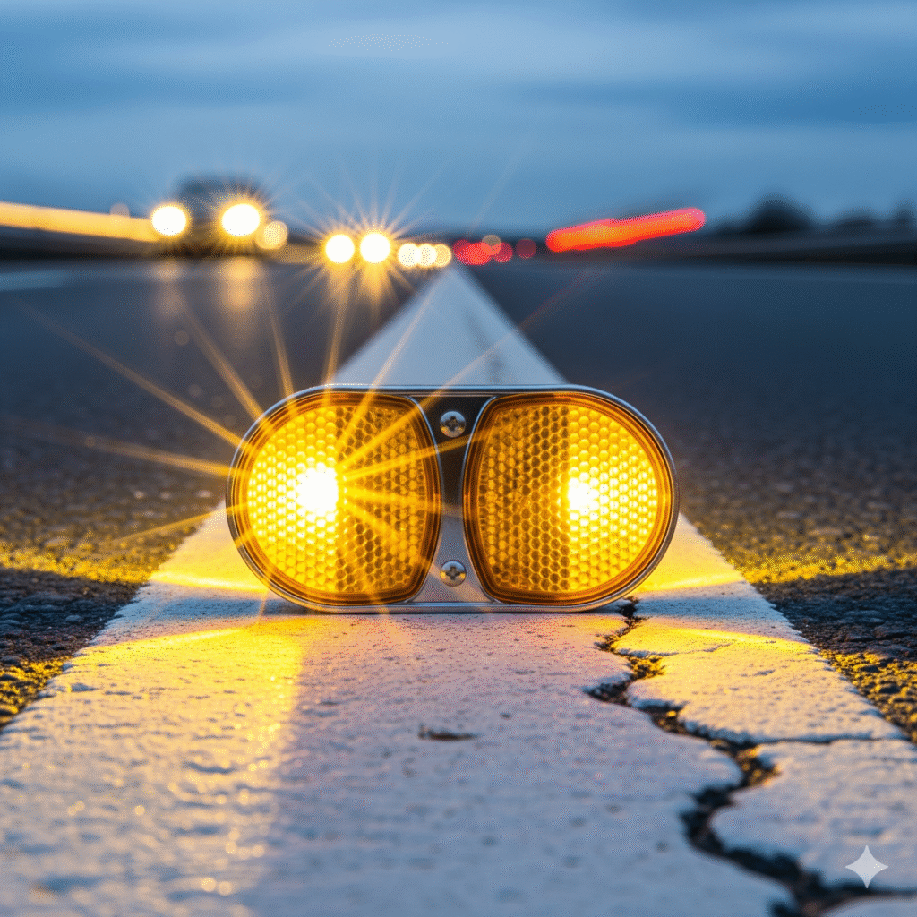 La Guía en la Oscuridad: La Vital Función de los Captafaros en Carretera 1 captafaros autopistas seguridad vial ccimasenalizaciones peru