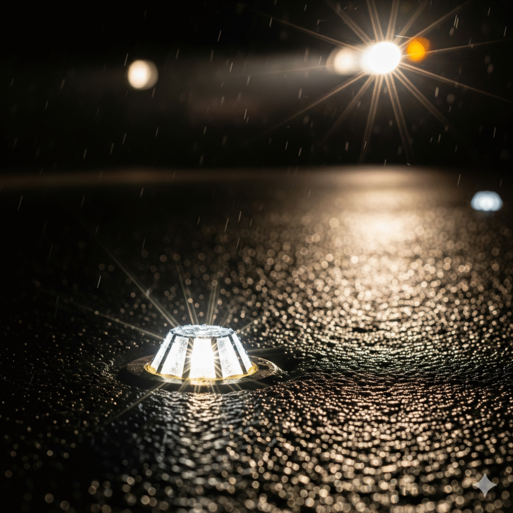 La solución invisible que ilumina tus viajes nocturnos. 4 microesferas reflectivas seguridad vial ccimasenalizaciones peru