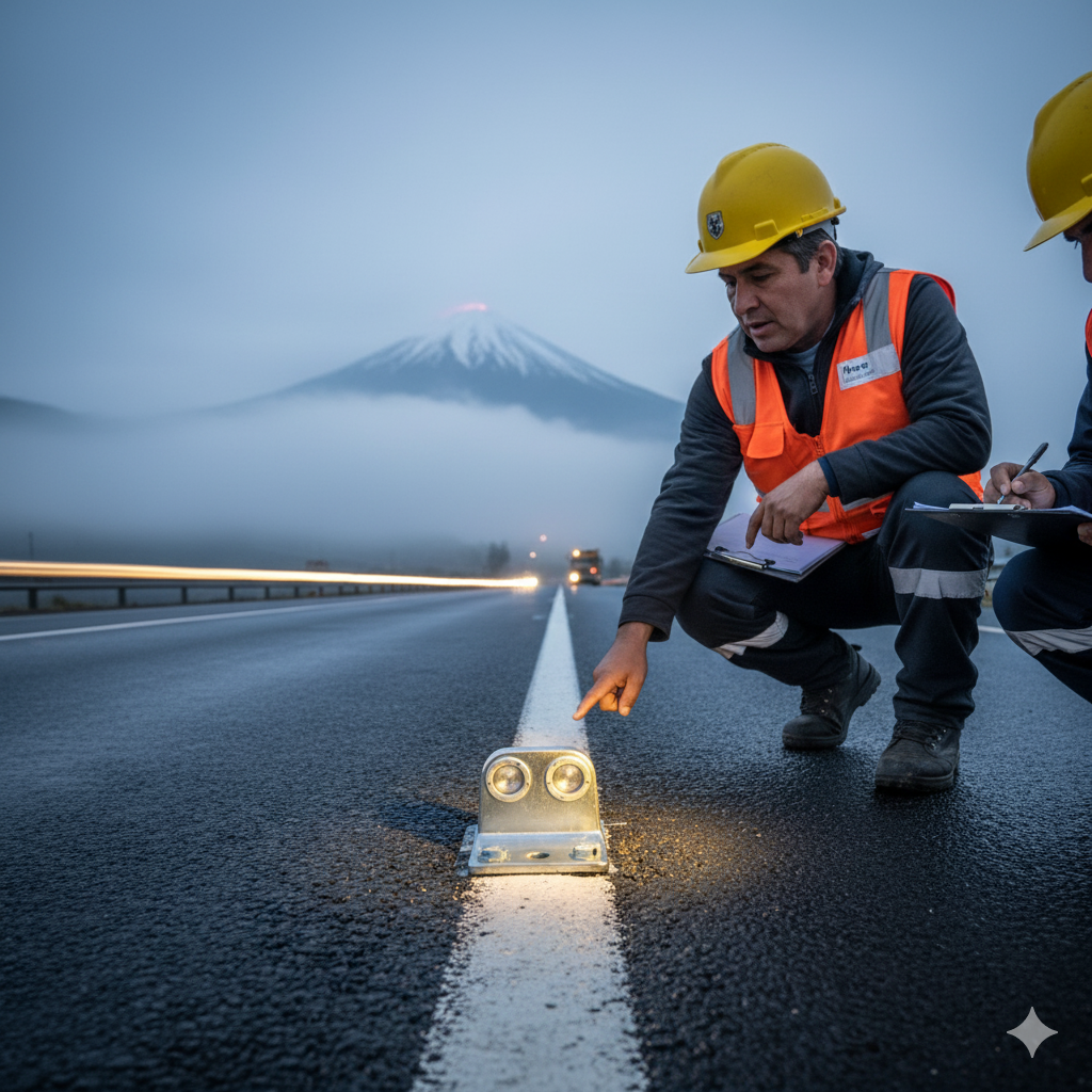 Ojo de Gato vs. Tacha Vial: Entienda la Diferencia para no Poner en Riesgo su Proyecto en Arequipa y Lima. 1 ojos de gato tachas dupla seguridad via ccimasenalizaciones peru