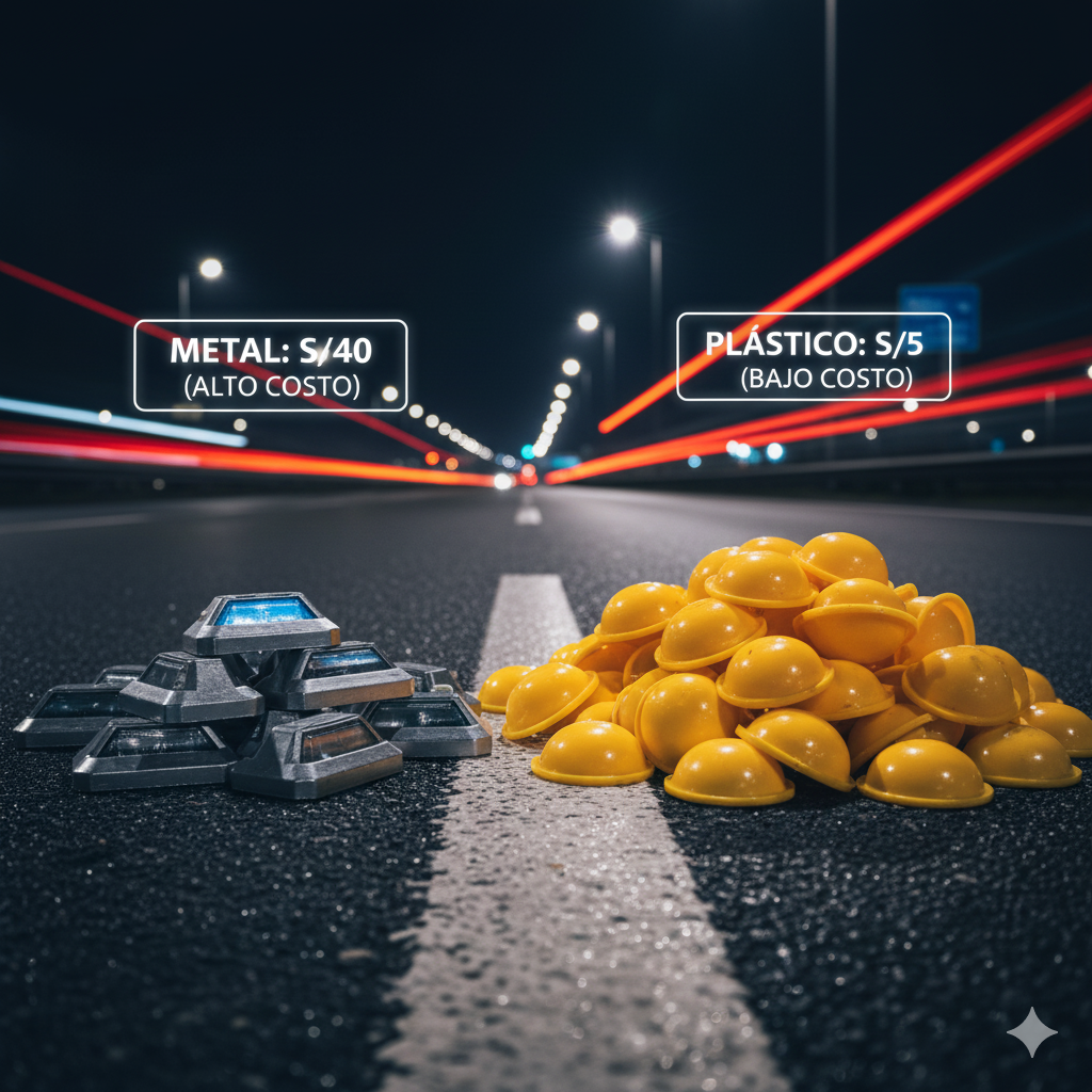 Durabilidad vs. Presupuesto: La Única Guía para Invertir en Tachas Viales en Carreteras Peruanas 1 tachas metalicas vs plasticas ccimasenalizaciones peru
