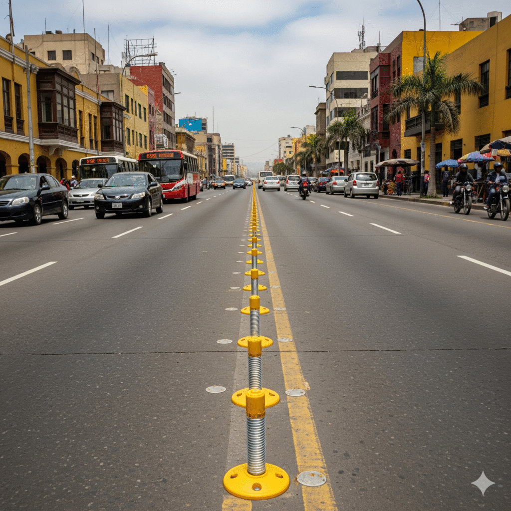 La Conexión Más Fuerte: Por Qué un Simple Tornillo Aumenta tu Seguridad en la Carretera. 1 tachones con tornillos viales ccimasenalizaciones peru