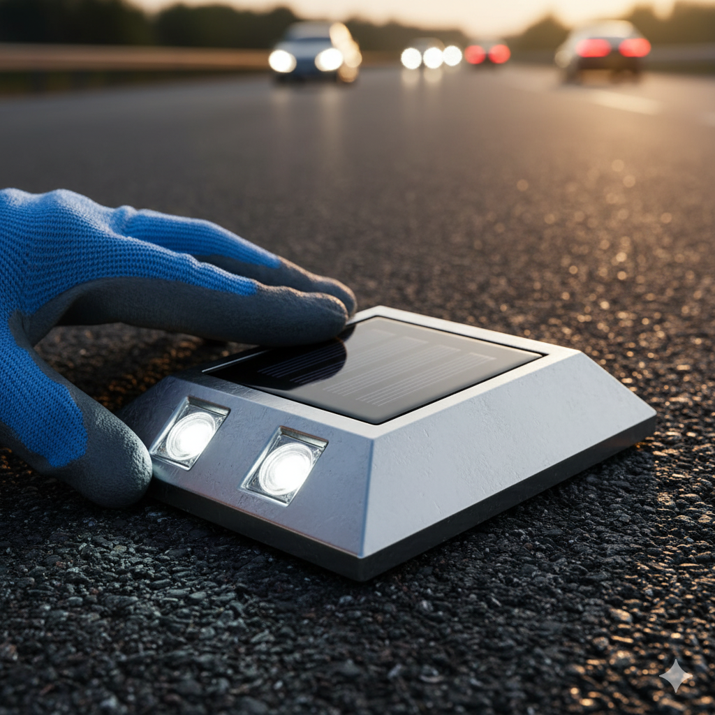 ¿Tu Camino Desaparece de Noche? La Solución Solar que Brilla 10 Veces Más que un Ojo de Gato 4 tachones led seguridad ccimasenalizaciones peru