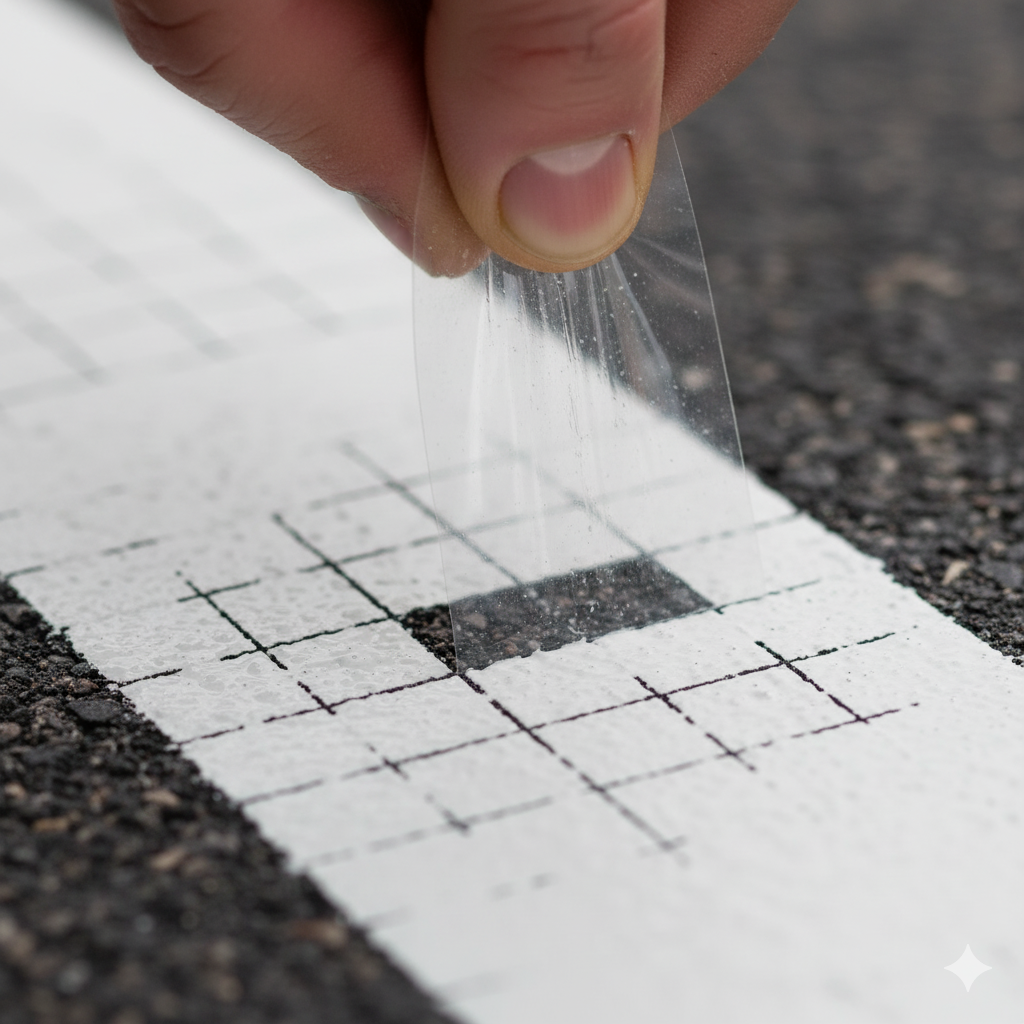 ¿Cómo Evitar Multas MTC? Las 3 Pruebas de Control de Calidad Post-Aplicación que Todo Contratista Vial Debe Superar. 11 calidad pintura de trafico aplicada pruebas ccimasenalizaciones peru