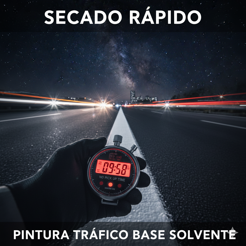 El Cronómetro MTC: Por qué la Pintura Base Solvente de Secado Rápido Es la Solución Anticaos para Proyectos con Alta Demanda de Tráfico. 7 pintura base solvente secado rapido ccimasenalizaciones peru