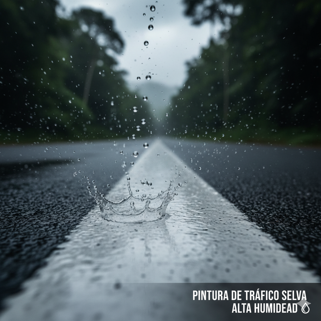 Lluvias Amazónicas: ¿Por Qué la Base Solvente Es la Única Pintura que Resiste el Clima de la Selva? 10 pintura de trafico selva alta humedad ccimasenalizaciones peru