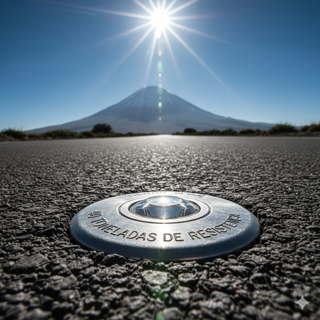 ¿Aluminio o Polímero? La Decisión del Material que Duplica la Vida Útil de Tus Tachas Viales en Carreteras Peruanas. 1 tachas reflectivas bidireccionales ccimasenalizaciones peru